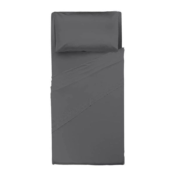 Completo Letto Singolo in Cotone - Tinta Unita Grigio Scuro - Amo La Casa Shop