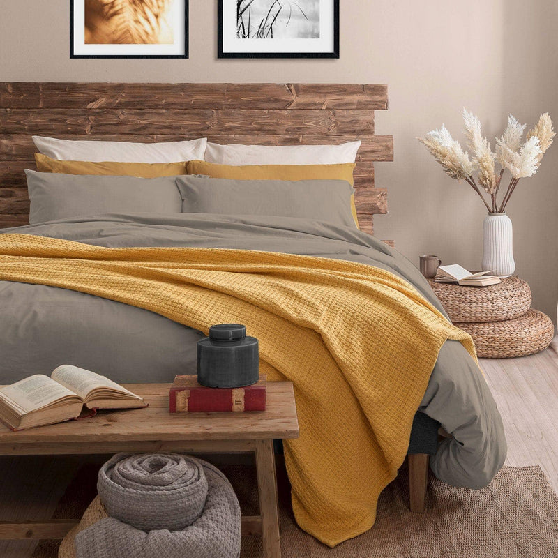 Completo Letto Singolo in Microfibra Softy Yarn - Tinta Unita Tortora - Amo La Casa Shop