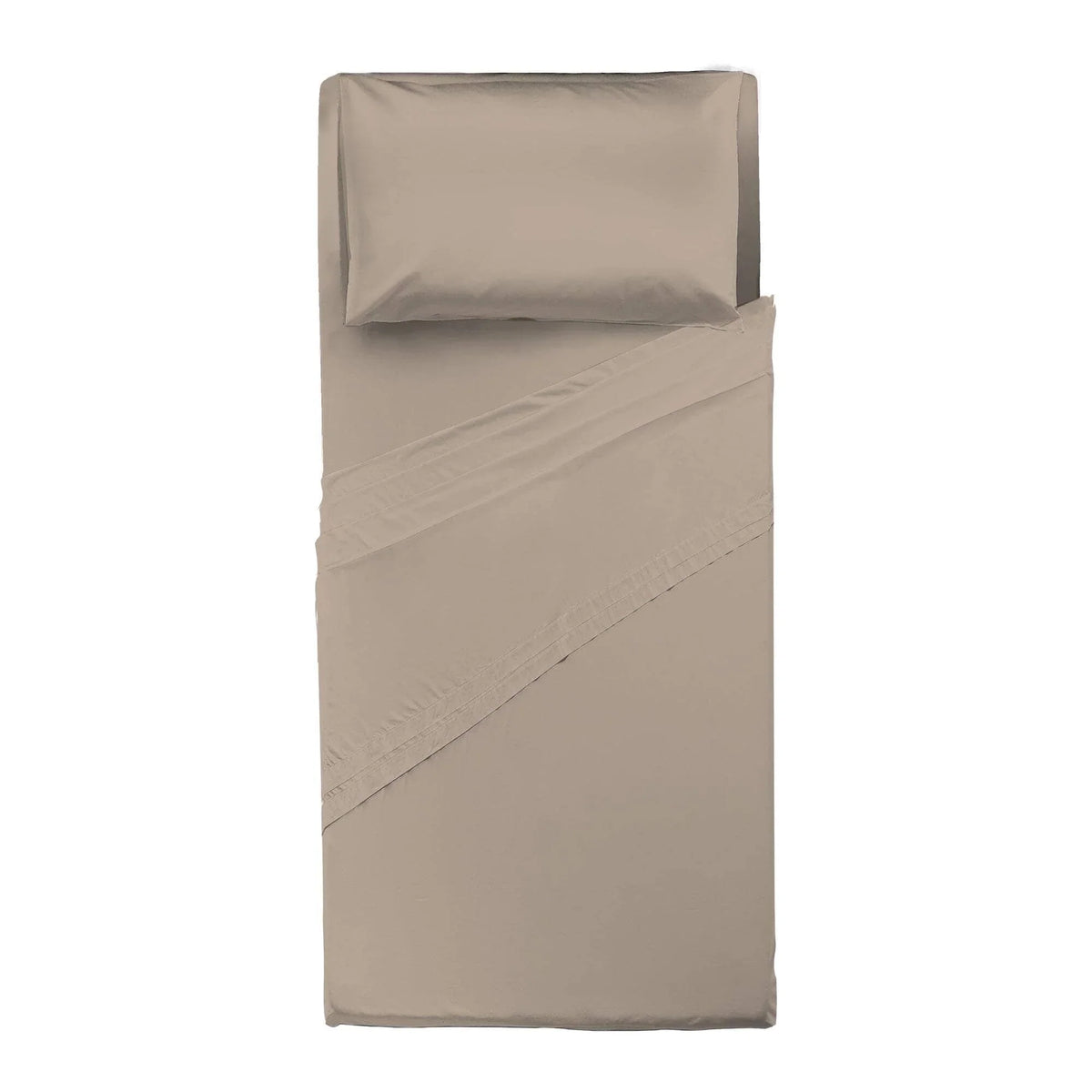Completo Letto Singolo in Microfibra Softy Yarn - Tinta Unita Tortora - Amo La Casa Shop