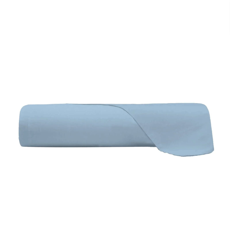 Lenzuolo Piano Singolo in Cotone Tinta Unita Azzurro - Amo La Casa Shop