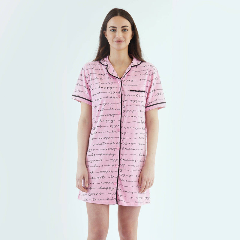 Camicia Da Notte Donna Noriana Pink Lovely Quotes