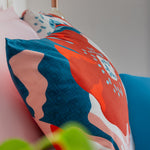 Completo Letto Matrimoniale in Cotone con Stampa Digitale - Fantasia Saturn Poppie Ottanio