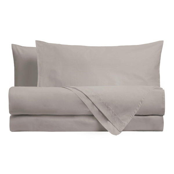 Completo Letto Singolo in Cotone Atelier Fragrance Tinta Unita Ash Grey
