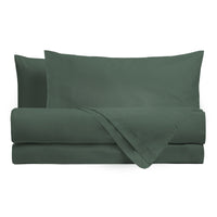 Completo Letto Singolo in Cotone Atelier Fragrance Tinta Unita Dark Green