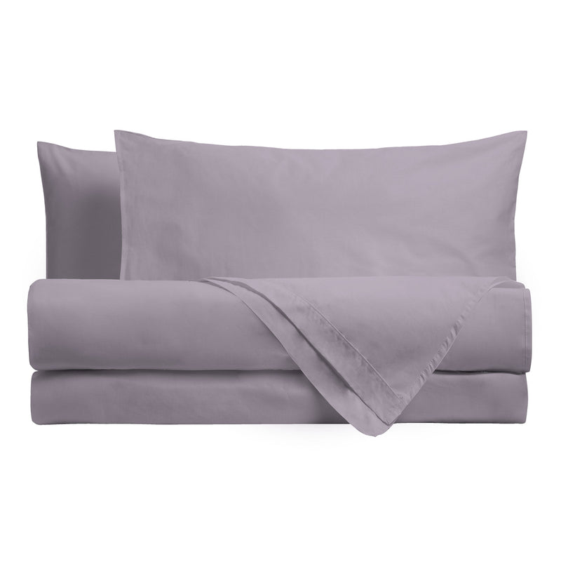 Completo Letto Matrimoniale in Cotone Atelier Fragrance Tinta Unita Lilac