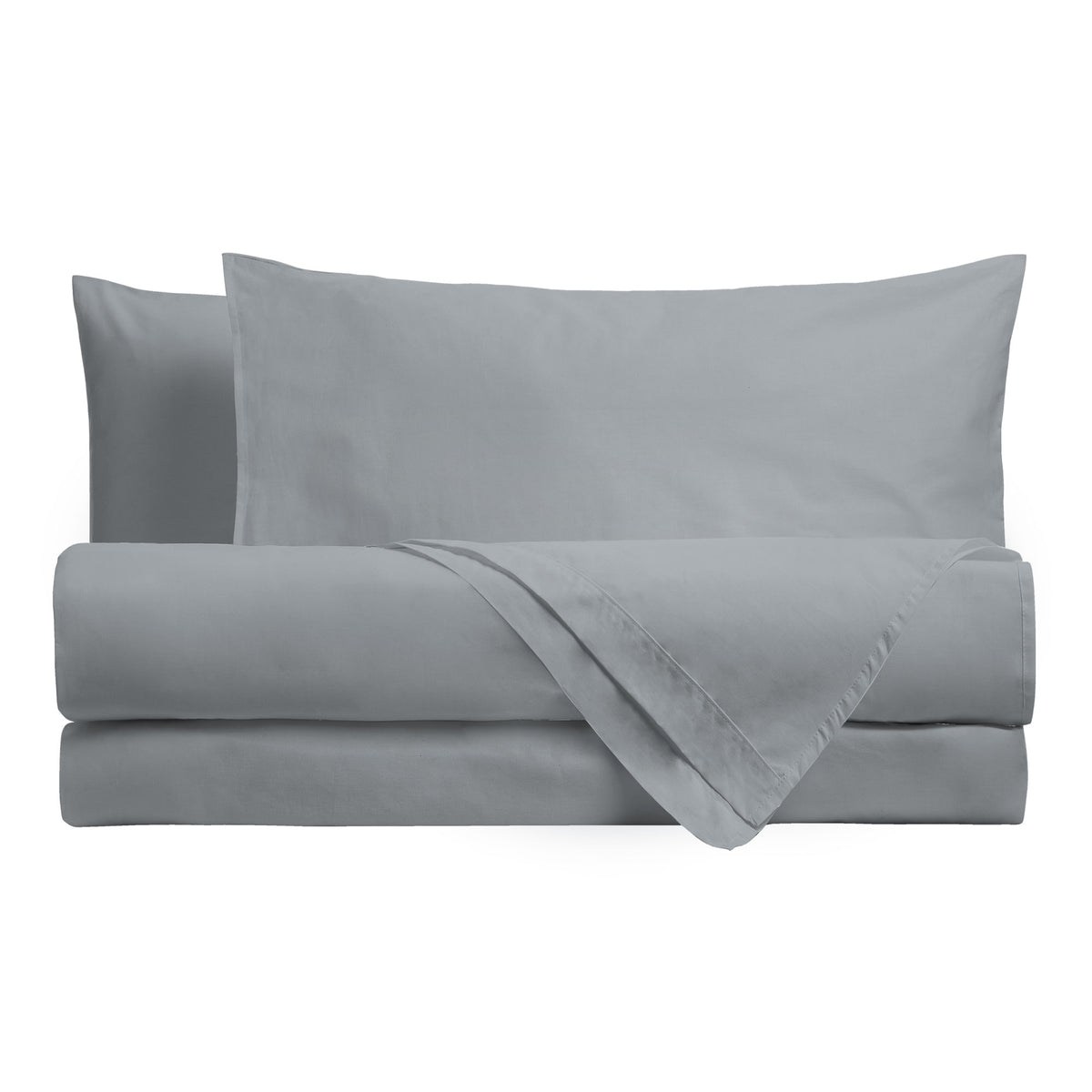 Completo Letto Matrimoniale in Cotone Atelier Fragrance Tinta Unita Silver Sky