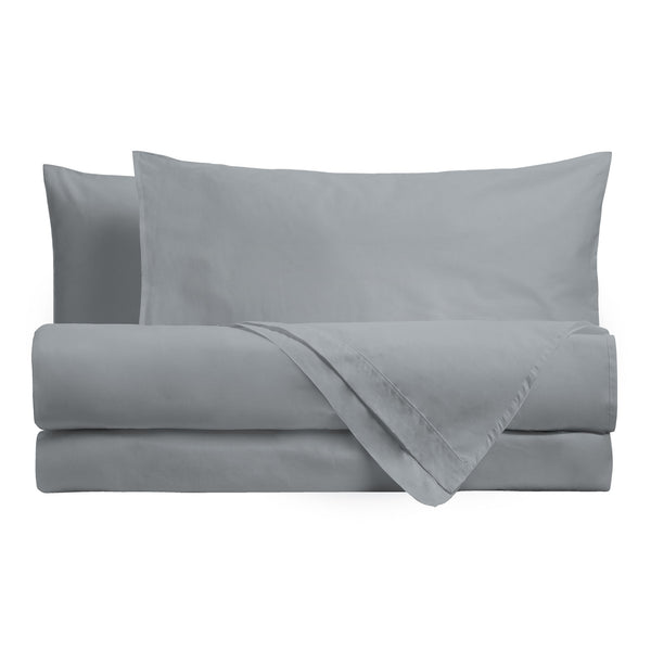 Completo Letto Matrimoniale in Cotone Atelier Fragrance Tinta Unita Silver Sky