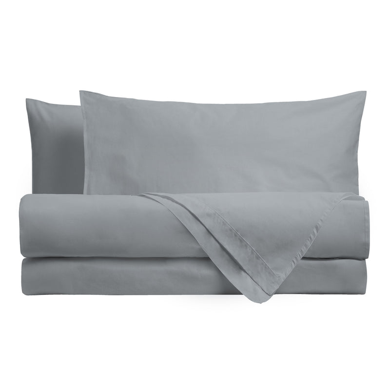 Completo Letto Singolo in Cotone Atelier Fragrance Tinta Unita Silver Sky
