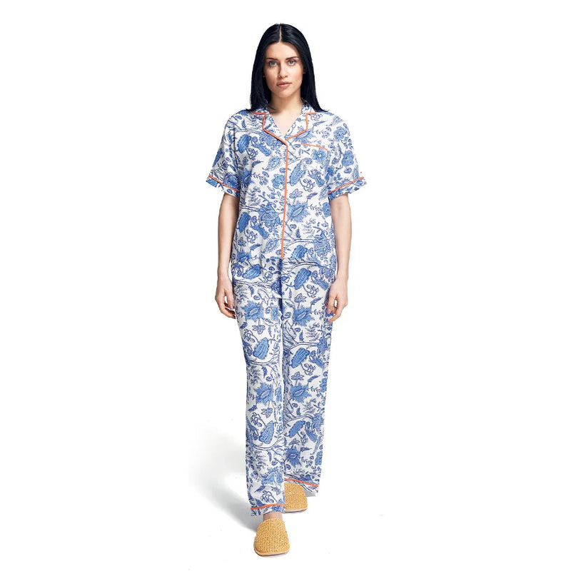 Pigiama Lungo da Donna Amalfi Coast Donna Atrani Orange - Amo La Casa Shop