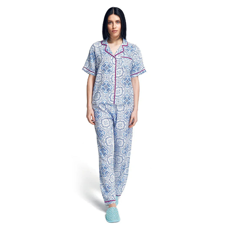 Pigiama Lungo da Donna Amalfi Coast Donna Atrani Purple - Amo La Casa Shop