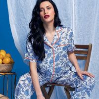 Pigiama Lungo da Donna Amalfi Coast Donna Atrani Orange - Amo La Casa Shop