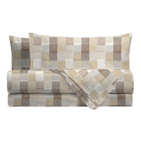 Completo Letto Matrimoniale Softy Yarn con Stampa - Fantasia Barrett Beige