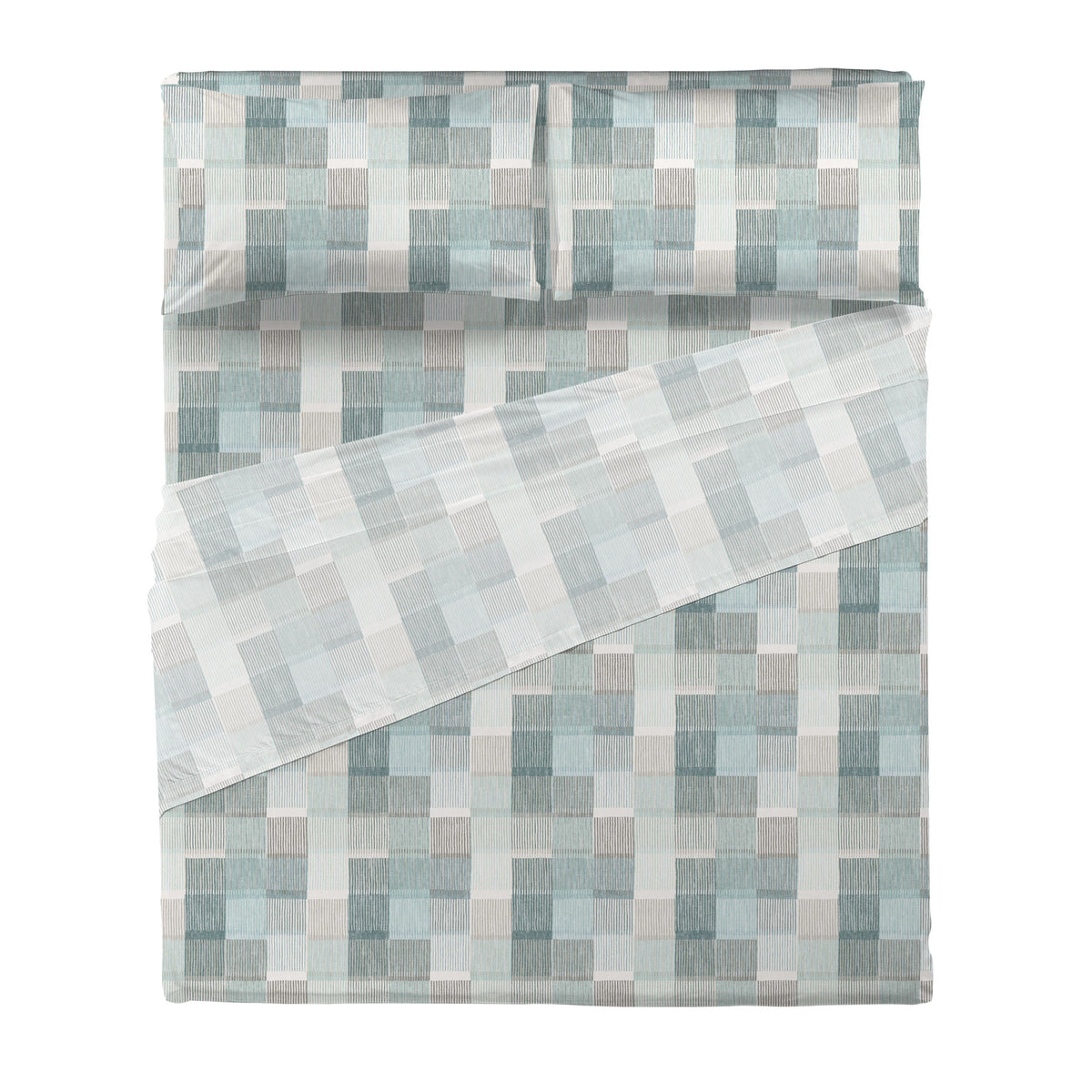 Completo Letto Matrimoniale Softy Yarn con Stampa - Fantasia Barrett Teal