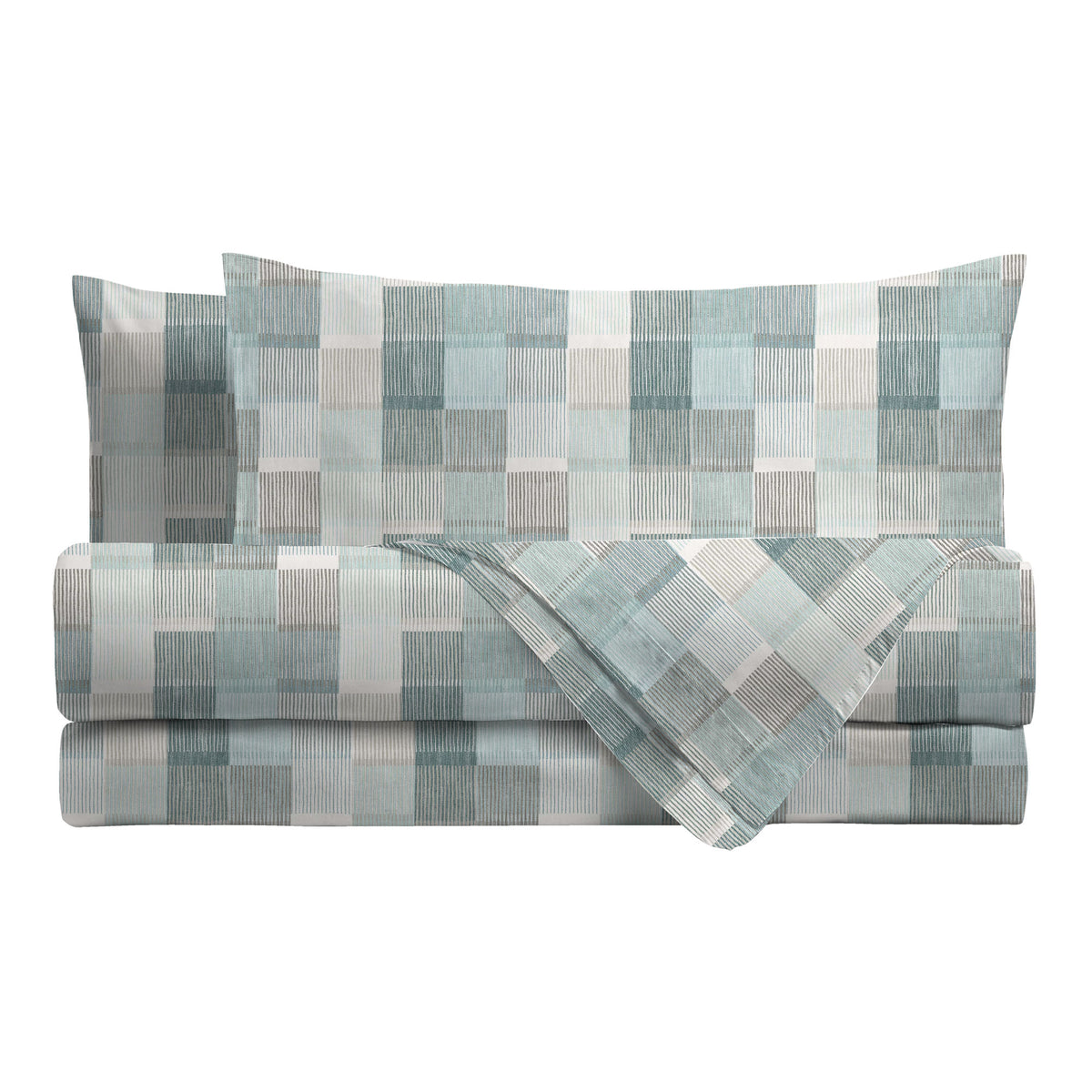 Completo Letto Matrimoniale Softy Yarn con Stampa - Fantasia Barrett Teal
