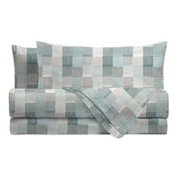 Completo Letto Matrimoniale Softy Yarn con Stampa - Fantasia Barrett Teal
