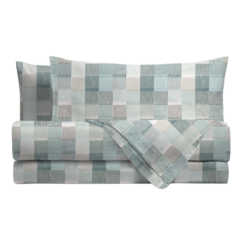 Completo Letto Matrimoniale Softy Yarn con Stampa - Fantasia Barrett Teal