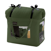 Set 4 Pezzi Letto Trapunta Matrimoniale Cuscino Federe Atelier Tinta Unita Olive