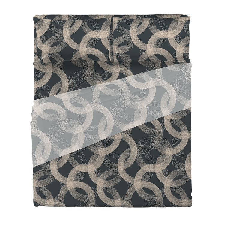 Set Lenzuola Matrimoniali 100% Cotone - Stampe Moderne, Lenzuolo Con Angoli, 2 Federe, OEKO-TEX