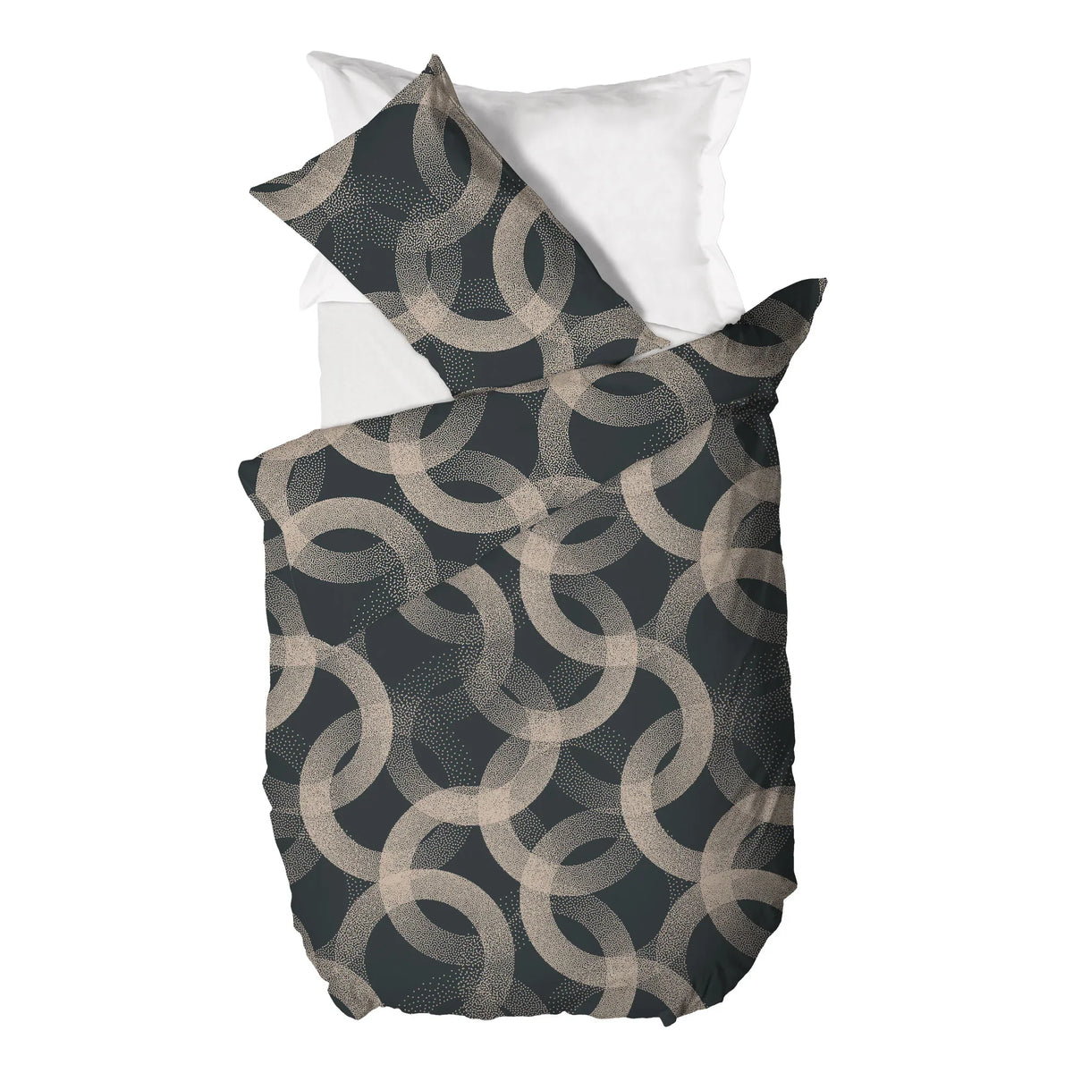 Parure Copripiumino Singolo in Cotone Contemporary - Fantasia Beriel Grigio - Amo La Casa Shop