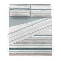 Happidea Completo Letto in Cotone con Stampa Matrimoniale Byron Teal