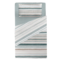 Happidea Completo Letto in Cotone con Stampa Piazza e Mezza Byron Teal