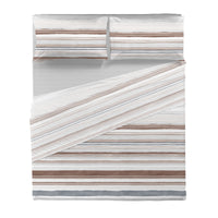 Happidea Completo Letto in Cotone con Stampa Matrimoniale Byron Beige