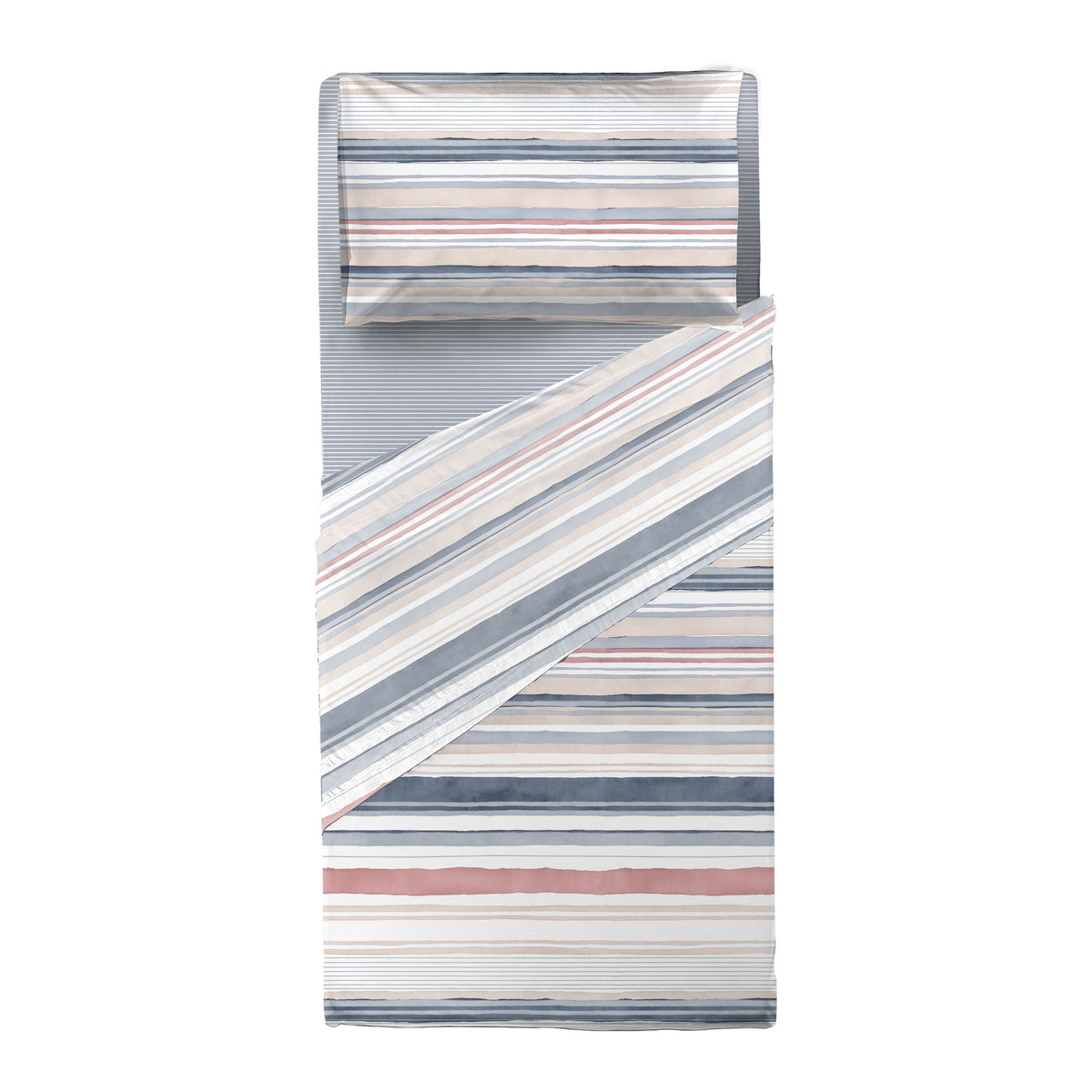Happidea Completo Letto in Cotone con Stampa Singolo Byron Blue