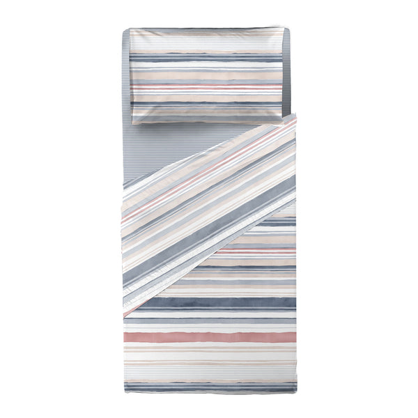 Happidea Completo Letto in Cotone con Stampa Singolo Byron Blue