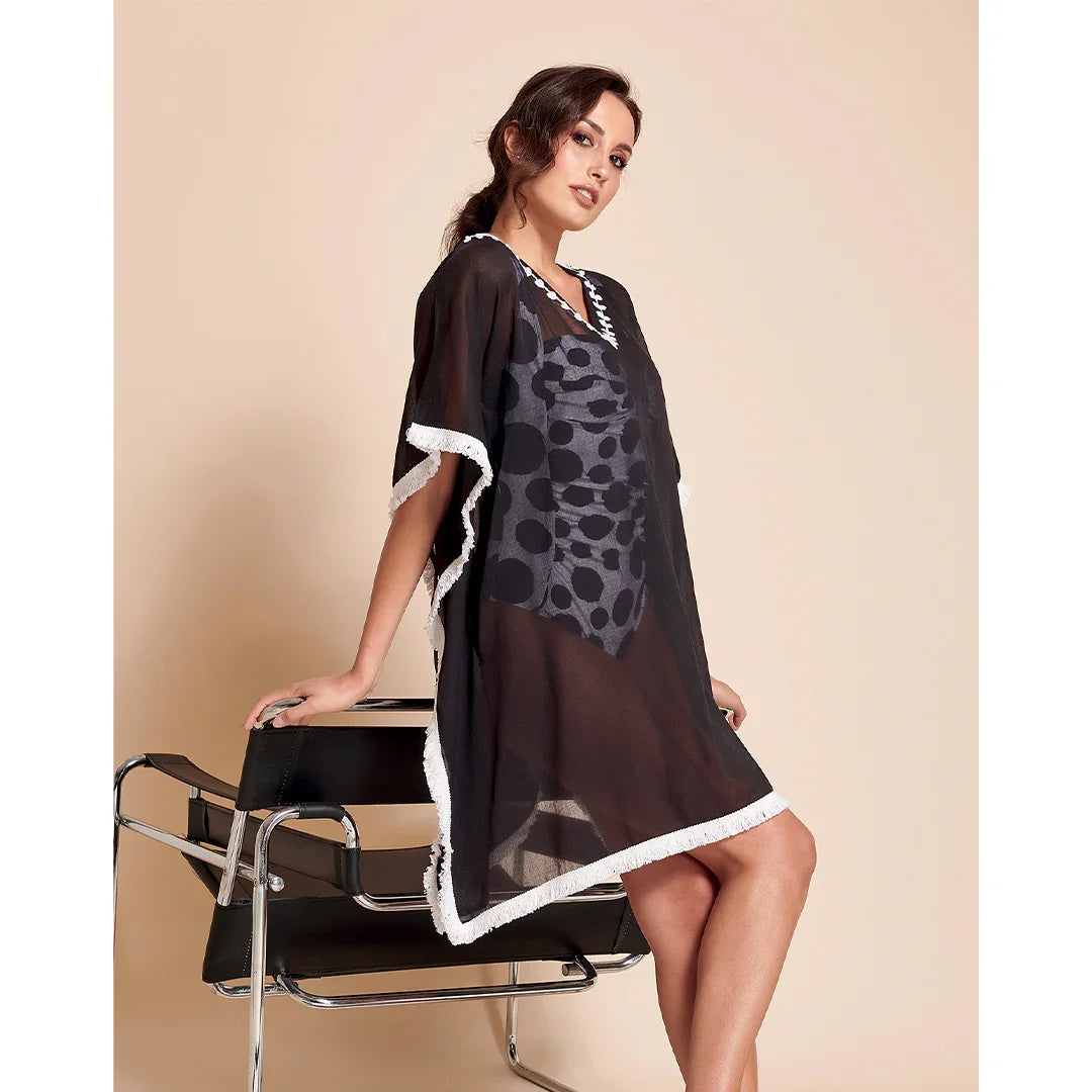 Caftano Malena Black Fashion Nero - Amo La Casa Shop