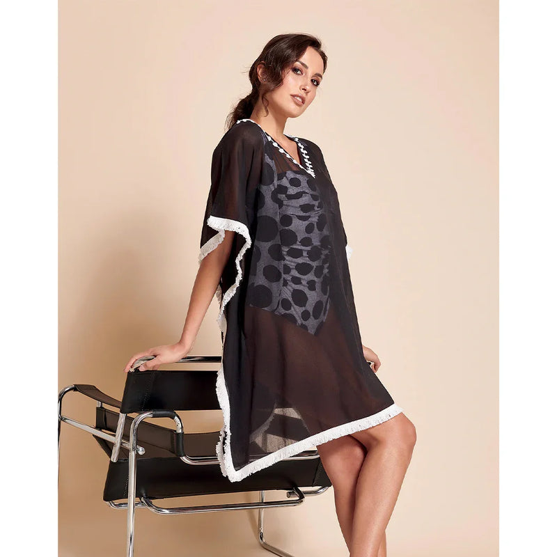 Caftano Malena Black Fashion Nero - Amo La Casa Shop