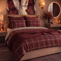 Parure Copripiumino Matrimoniale in Cotone con Stampa - Fantasia Feel Me Mayson Burgundy