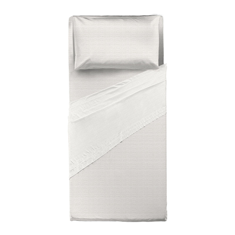 Completo Letto Singolo Softy Yarn con Stampa - Fantasia Chevron Beige