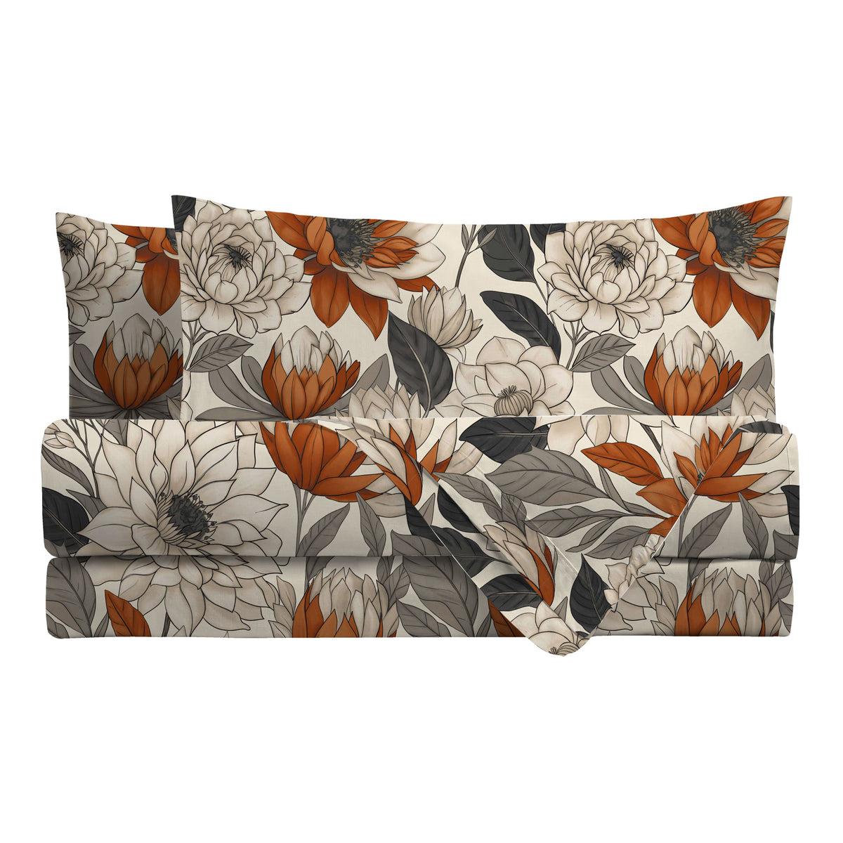 Completo Letto Matrimoniale Softy Yarn con Stampa - Fantasia Colette Beige