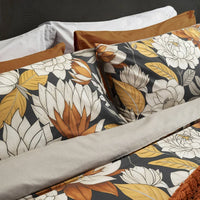 Parure Copripiumino Matrimoniale con Stampa - Fantasia Brandy Colette Grigio Scuro - Amo La Casa Shop