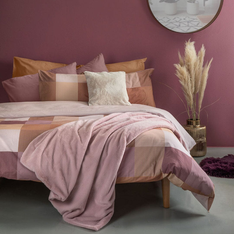 Completo Letto Matrimoniale in Flanella - Fantasia Charlene Burgundy