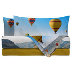 Completo Letto Matrimoniale in Cotone con Stampa Fotografica Digitale - Hot Air Balloon