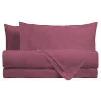 Completo Letto Matrimoniale in Cotone - Tinta Unita Burgundy - Amo La Casa Shop