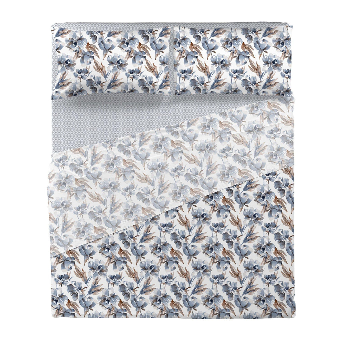 Completo Letto Matrimoniale in Flanella - Fantasia Florian Blue - Amo La Casa Shop