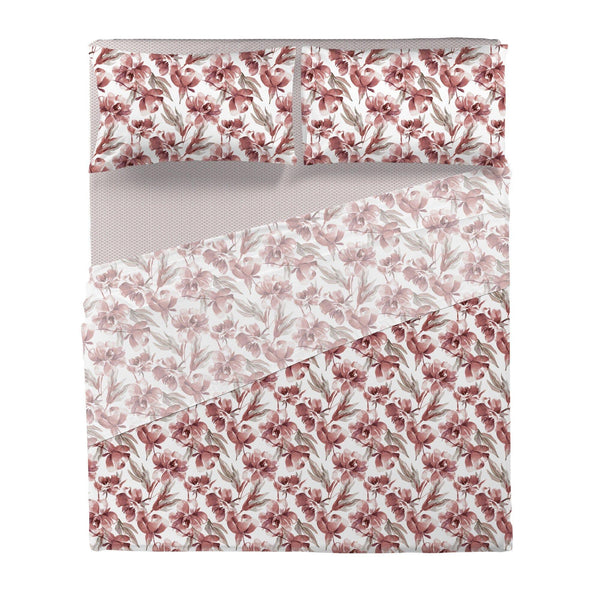 Completo Letto Matrimoniale in Flanella - Fantasia Florian Burgundy - Amo La Casa Shop