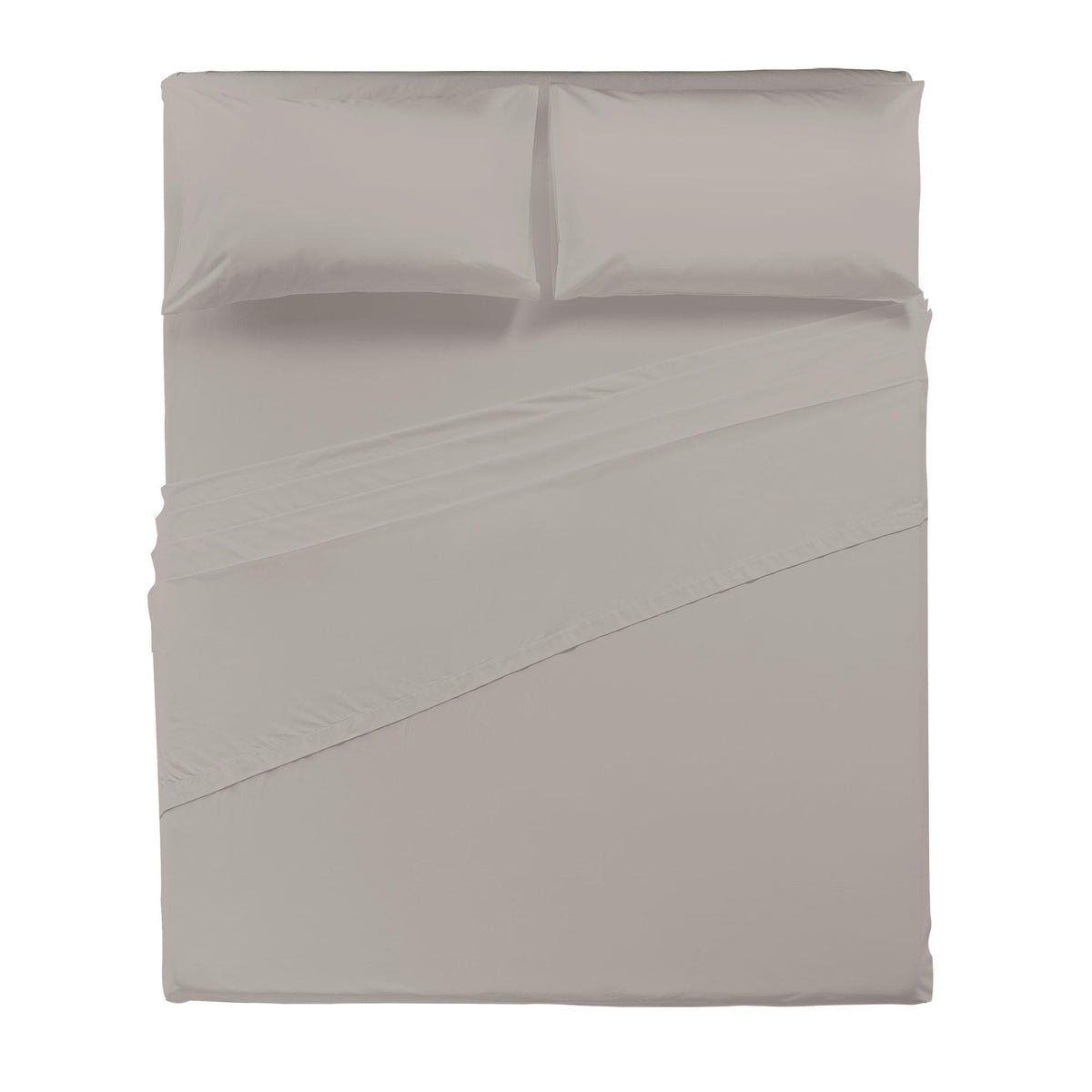 Completo Letto Matrimoniale in Cotone Atelier Fragrance Tinta Unita Ash Grey