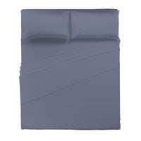Completo Letto Matrimoniale in Cotone Atelier Fragrance Tinta Unita Blue