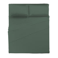 Completo Letto Matrimoniale in Cotone Atelier Fragrance Tinta Unita Dark Green
