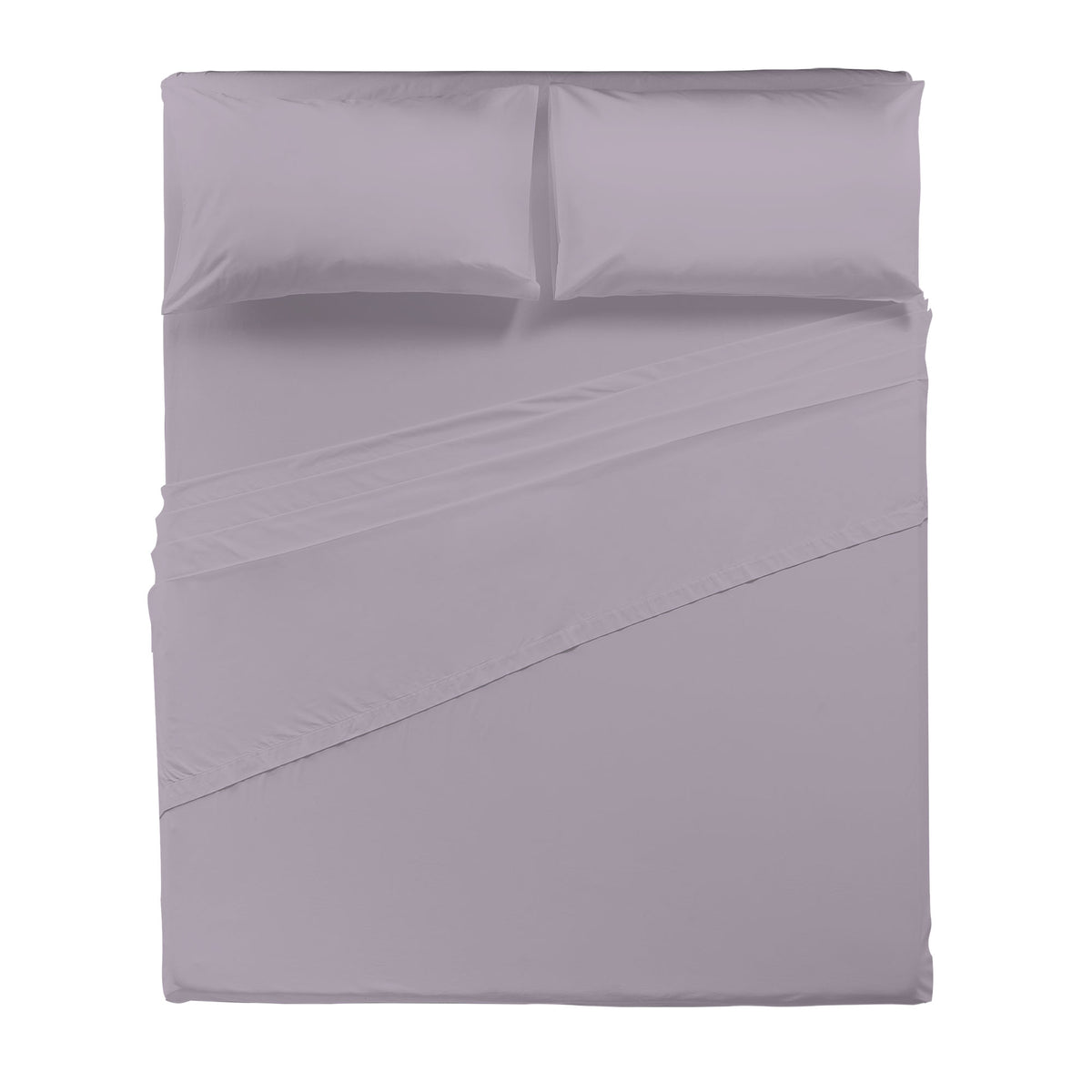 Completo Letto Matrimoniale in Cotone Atelier Fragrance Tinta Unita Lilac