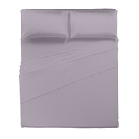 Completo Letto Matrimoniale in Cotone Atelier Fragrance Tinta Unita Lilac