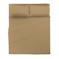 Completo Letto Matrimoniale in Cotone Atelier Fragrance Tinta Unita Ochre