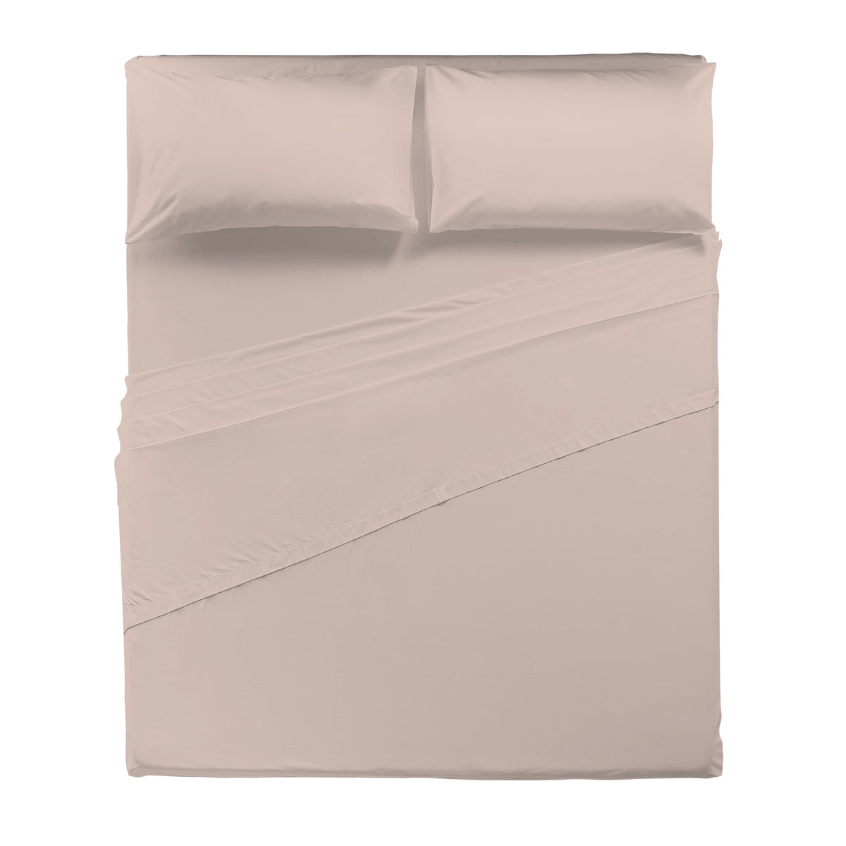 Completo Letto Matrimoniale in Cotone Atelier Fragrance Tinta Unita Powder Pink