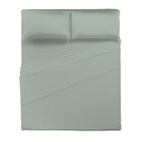Completo Letto Matrimoniale in Cotone Atelier Fragrance Tinta Unita Sage Green