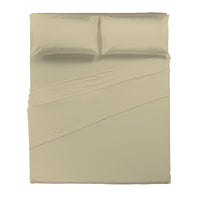 Completo Letto Matrimoniale in Cotone Atelier Fragrance Tinta Unita Sand