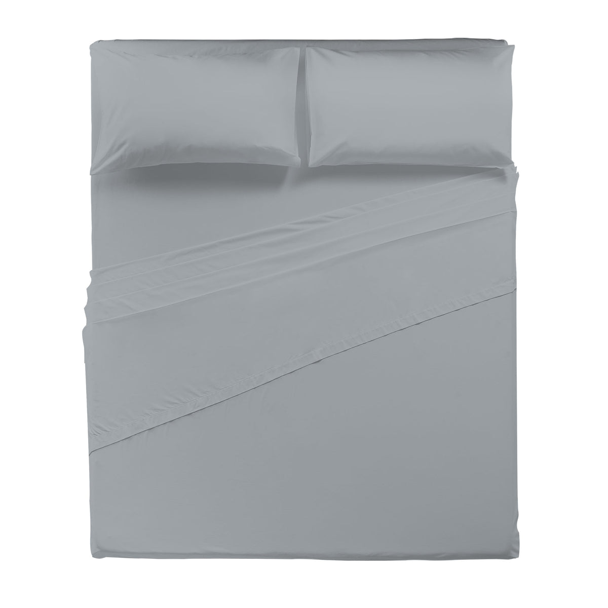 Completo Letto Matrimoniale in Cotone Atelier Fragrance Tinta Unita Silver Sky