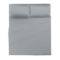 Completo Letto Matrimoniale in Cotone Atelier Fragrance Tinta Unita Silver Sky